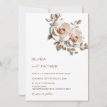 Erröten Roségold 3D Blumen Einfach