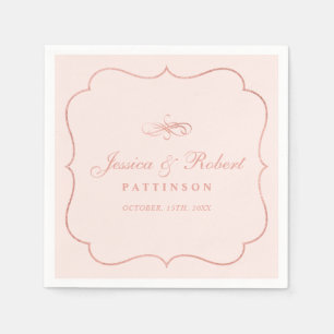 Erröten & Roségold Elegante klassische Hochzeits Serviette