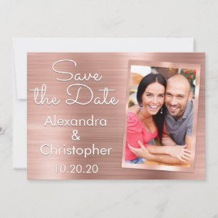 Erröten Rosen-das Gold des Rosa- , das Save the Save The Date