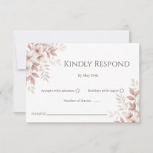 Erröten Sie die rosa Aquarell-Blumen-RSVP-Karte