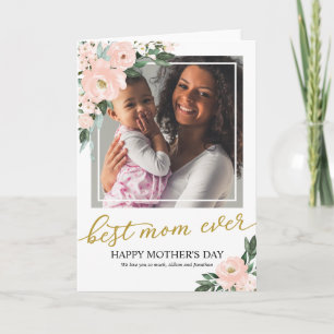 Erröten Sie Floral Beste Mutter Aller Zeiten Foto Karte