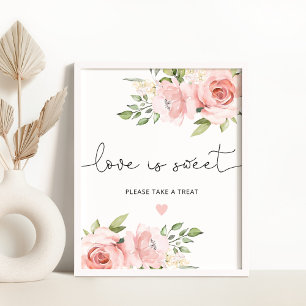 Erröten Sie floral Love is sweet Poster