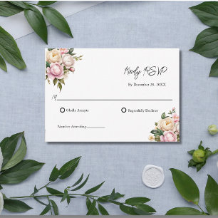 Erröten Sie rosa weiße Rosen Floral elegante Hochz