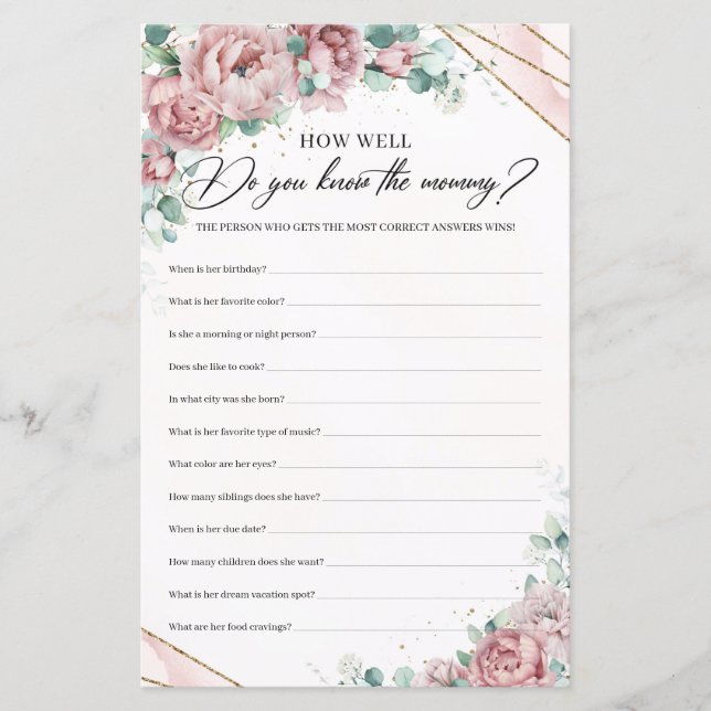 Erröten Sie Rose, wie gut Sie die Mama kennen (Vorderseite)