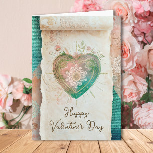 Erröten Türkis Barock Heiliges Herz Frohen Valenti Karte