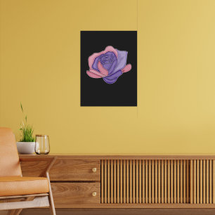 Erröten und Blühen Rose Poster