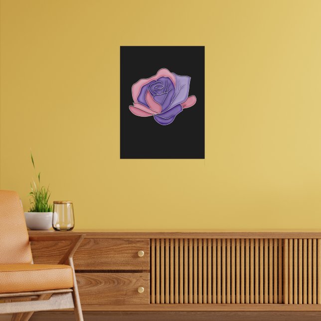 Erröten und Blühen Rose Poster (Wohnzimmer 2)