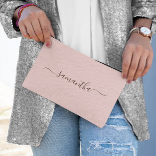Erröten und dunkelbraune elegante Swash-Signatur-N Zubehörtasche