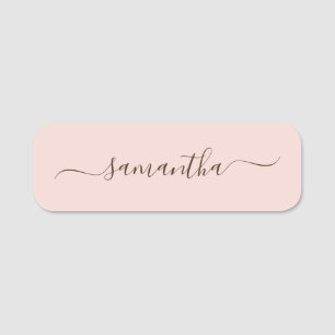 Erröten und dunkelbraune elegante Swash-Signatur Namensschild