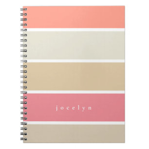 Erröten und Pfirsich-Farbblock mit Monogramm Girly Notizblock