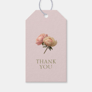 Erröten & Weiß Chic Rose Hochzeits-Dankeschön-Ge Geschenkanhänger