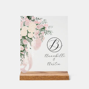 Errötend Durchsichtiger Bogen Rosenbouquet-mit Mon Acrylschild