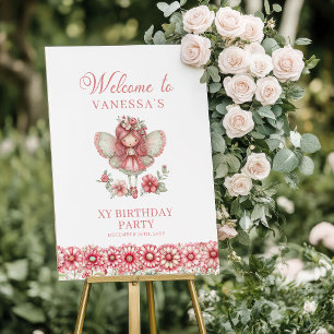 Errötend Süße Fee Blumen 3. Geburtstags Willkommen Poster