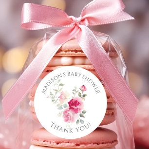 Errötende Blüten Baby Shower Runder Aufkleber