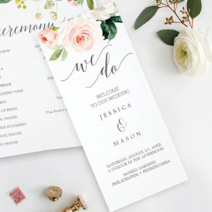 Errötende Blüten Dreifaltiges Hochzeitsprogramm