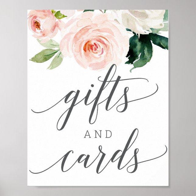 Errötende Blüten Geschenke und Karten Schild (Vorne)
