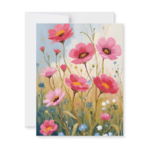 Errötende Blüten | Rosa Blumenwiese Floral