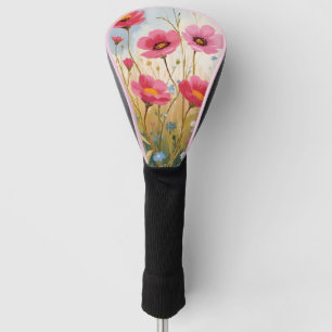 Errötende Blüten   Rosa Blumenwiese Floral Golf Headcover
