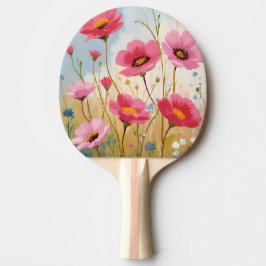 Errötende Blüten | Rosa Blumenwiese Floral Tischtennis Schläger