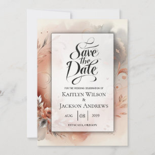 Errötende Blütenblätter und silberne Schwirren Hoc Save The Date