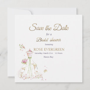 Errötende Braut in Blüte Save The Date