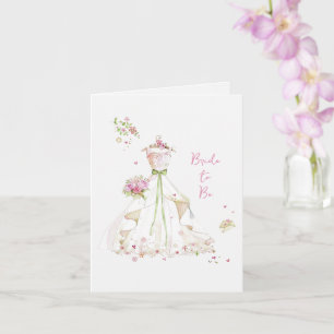 Errötende Braut in Blütenpracht Braut in spe Karte
