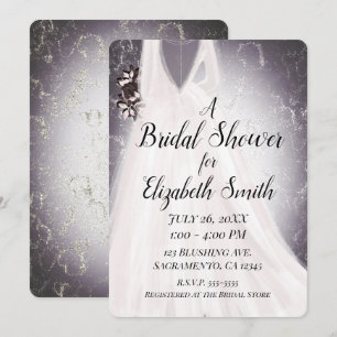 Errötende Braut Lila Moderne Glamour Brautparty Einladung