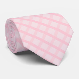 Errötende Braut und Teerose Pink Gingham-Muster Krawatte