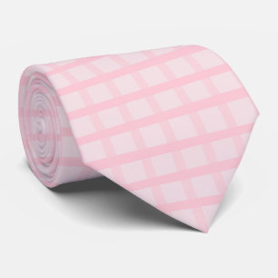 Errötende Braut und Teerose Rosa Gingham-Muster Krawatte