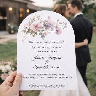 Errötende Florale Bögen Elegant Romantisch Einladung