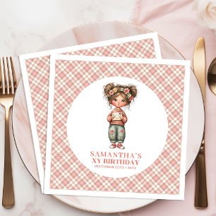 Errötende Florale Fee Whimsy 3. Geburtstagsfeier Serviette