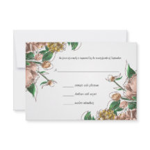 Errötende Florale Hochzeits-RSVP-Antwortkarte