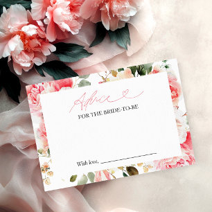 Errötende Florale Hochzeitsdusche Beratungskarte Einladung