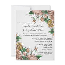 Errötende Florale Hochzeitseinladung