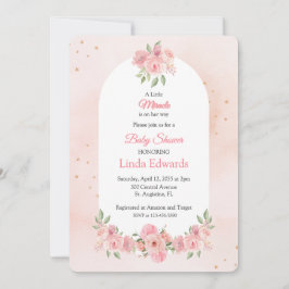 Errötende Florale Kleine Wunder Baby Shower Einladung
