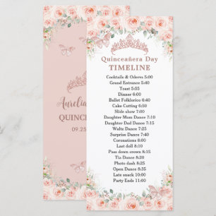 Errötende Florale Roségoldene Quinceanera-Tages-Ch Programm