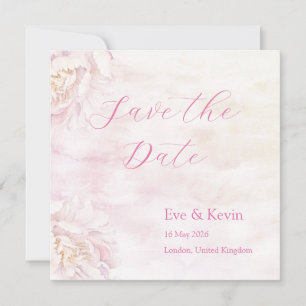 Errötende Florale "Save the Date"-Karte – Aquarell Save The Date