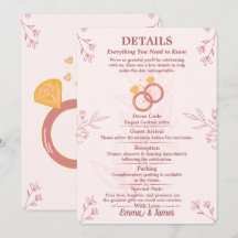Errötende Florale Verlobungskarten-Details Editabl