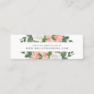 Errötende Frühlingsblumen   Hochzeitswebsite RSVP- Mini Visitenkarte