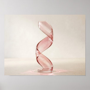 Errötende Glasband-Skulptur Minimalistische Wandku Poster