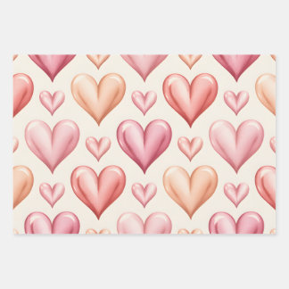 Errötende Herzen Geschenkpapier Set