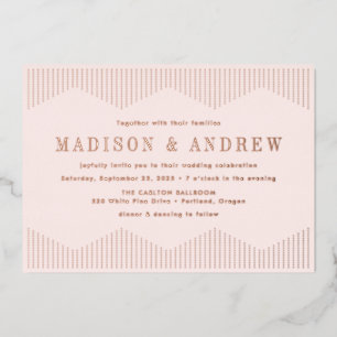 Errötende Hochzeit mit rose-gold gepunktetem Deco- Folieneinladung