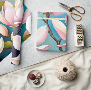 Errötende Magnolienblüten Geschenkpapier