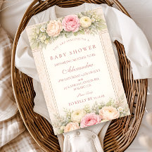 Errötende Ranunkel- und Rosengarten-Babyshower