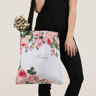 Errötende rosa Blumeninitialen Monogramm