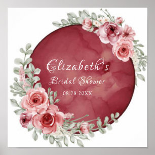 Errötende Rosa Chic Staude Pfingstrose Braut Dusch Poster