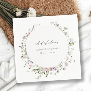 Errötende rosa Flieder-Wildblumen-Kranz Brause Sho Serviette