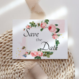 Errötende Rosa Rose Save The Date