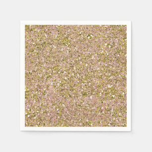 Errötende Rose Pink & Gold Glam Glitter Party Funk Serviette