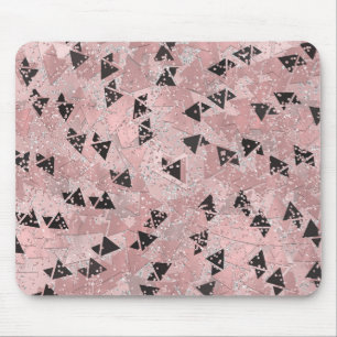 Errötende Rose Rosa Gold- und schwarzes Dreiecksmu Mousepad